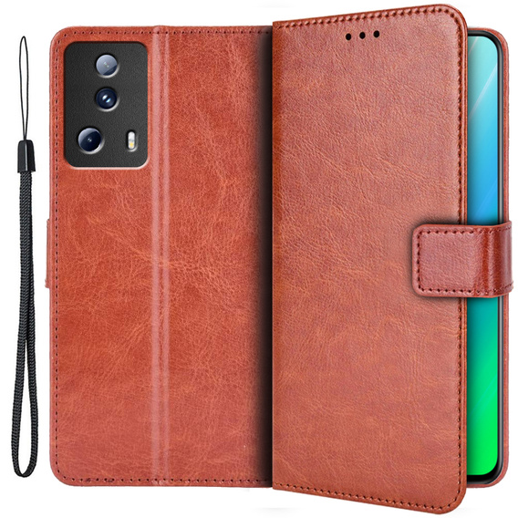 Etui z klapką do Xiaomi 13 Lite, Crazy Horse Wallet, brązowe
