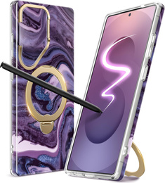 Etui GVIEWIN do Samsung Galaxy S25 Ultra, MagSafe Stand, Quicksand/Purple