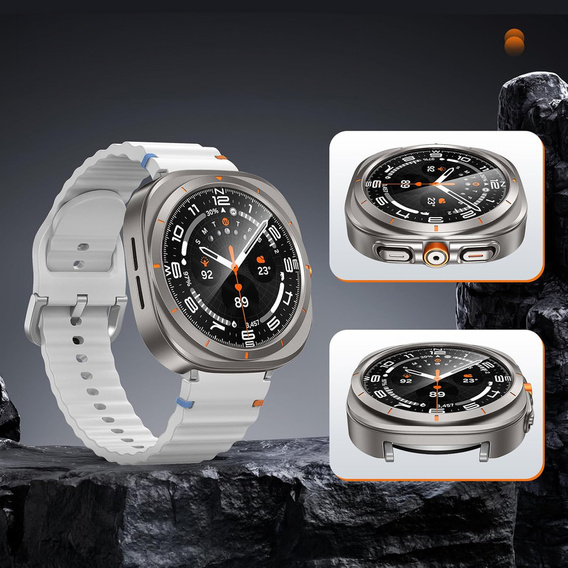 2w1 Etui + Szkło Hartowane do Samsung Galaxy Watch 6 40mm, Tytanowe złoto