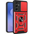 Etui pancerne do Samsung Galaxy S25 FE, CamShield Slide, czerwone