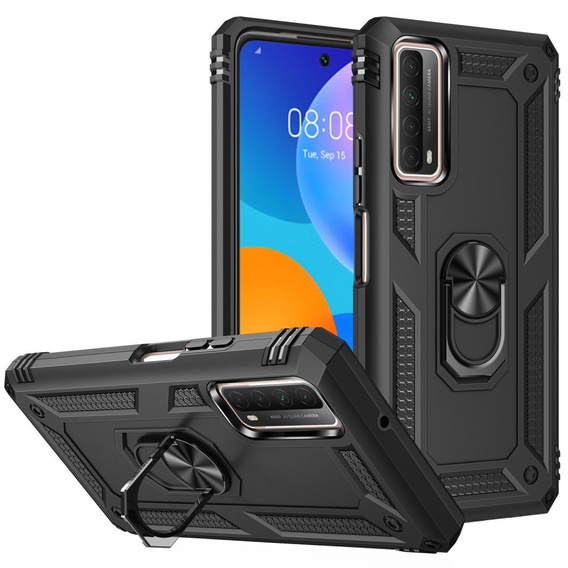 Etui pancerne do Huawei P Smart 2021, Nox Case Ring, czarne