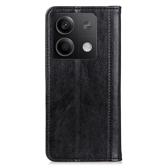 Etui do Xiaomi Redmi Note 13 5G, Wallet Litchi Leather, czarne