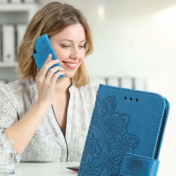 Etui z klapką do Samsung Galaxy A14 4G/5G, Mandala, niebieskie