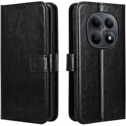 Etui z klapką do Xiaomi Redmi Note 15 5G / Poco M8 5G, Crazy Horse Wallet, czarne