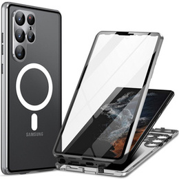 Etui Magnetic Dual Glass MagSafe do Samsung Galaxy S24 Ultra, srebrne