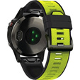 Pasek Silikonowy do Garmin Fenix 5/6/7 Forerunner 945/935, Limonkowy / Czarny