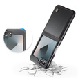Etui do Samsung Galaxy Z Flip7, CASEME Litchi Leather, czarne