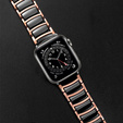 Bransoleta do Apple Watch 1/2/3/4/5/6/7/8/9/10/11/SE Ultra 1/2/3 42/44/45/46/49mm, Czarna / Różowe złoto