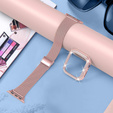 Bransoleta + Etui z Diamentami do Apple Watch 10/11 42mm, Różowa