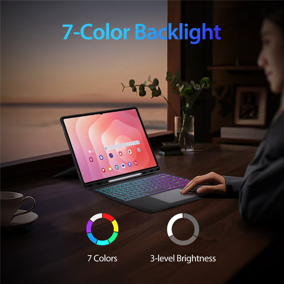 Etui z klawiaturą do Samsung Galaxy Tab S11 Ultra, Dux Ducis DK Series, czarne