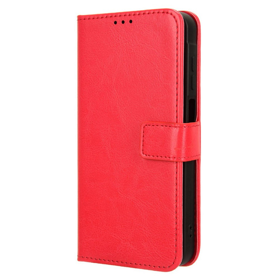 Etui z klapką do Samsung Galaxy M55 5G, Crazy Horse Wallet, czerwone