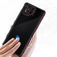 Etui do ASUS ROG Phone 8 Pro, Armor Bumper, z osłoną obiektywu, czarne / czerwone