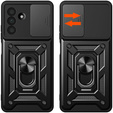 Etui pancerne do Samsung Galaxy A26, CamShield Slide, czarne + Szkło Hartowane 9H