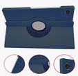 Etui do Samsung Galaxy Tab A9+, Obrotowe 360, granatowe