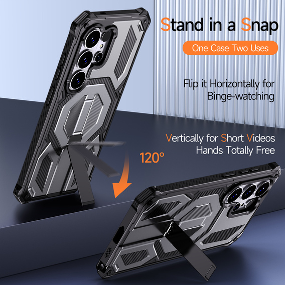 Etui ochronne do Samsung Galaxy S26 Ultra do MagSafe, z podstawką, szare