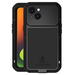 Etui Love Mei do iPhone 14, pancerne ze szkłem, czarne