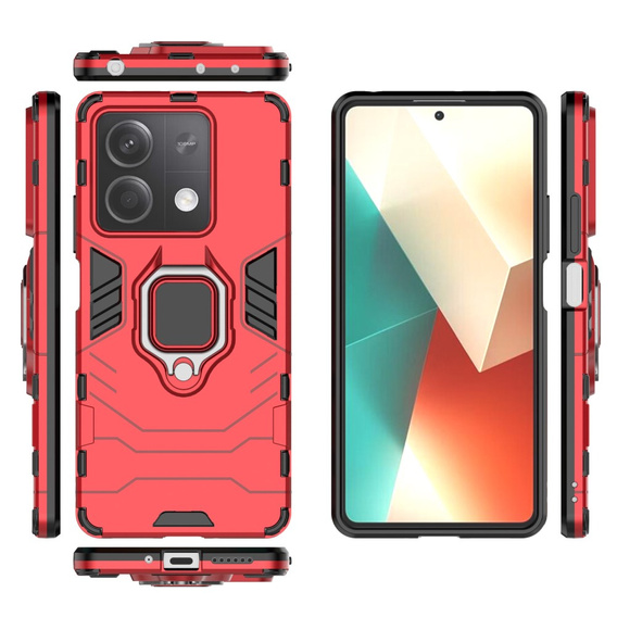 Etui do Xiaomi Redmi Note 13 5G, Kickstand Ring, czerwone
