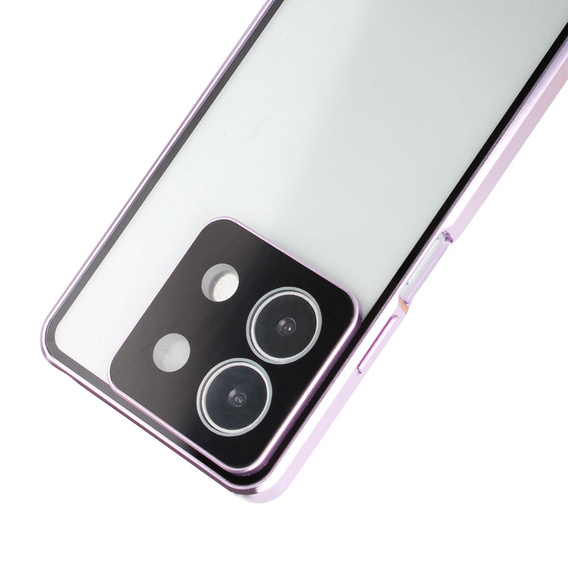 Etui do Xiaomi Redmi Note 13 5G, Magnetic Dual Glass, fioletowe