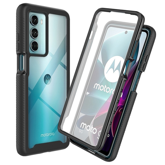 Etui do Motorola Moto G200, Shockproof, z folią, czarne