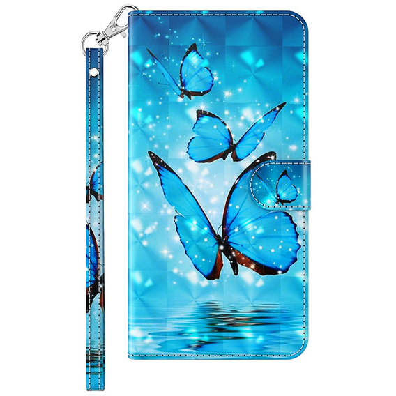 Etui z klapką do Xiaomi Redmi Note 13 Pro+, Wallet, Butterflies niebieskie