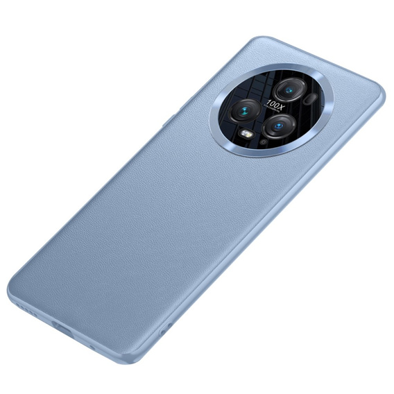 Etui skórzane do Honor Magic 5 Pro, Obudowa leather hybrid Case, Niebieskie