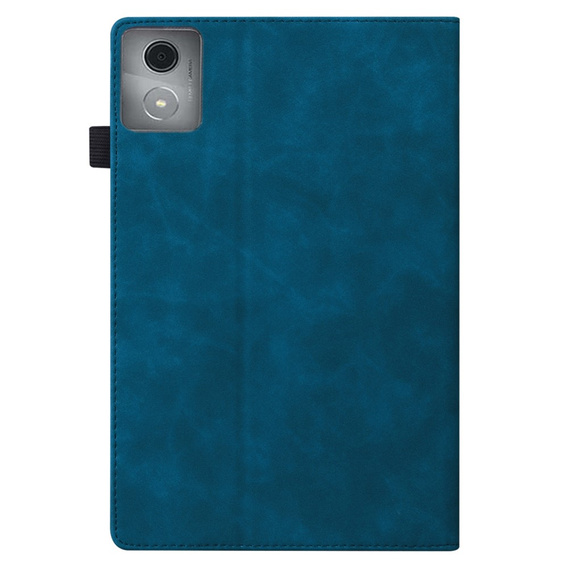 Etui do Lenovo Tab K11 Plus – niebieskie, skórzane, z kieszenią na kartę i funkcją wielopozycyjnej podstawki