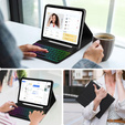 Etui z podświetlaną klawiaturą bluetooth do iPad 11" 2025 A16 (11 gen.) / iPad 10.9" 2022 (10 gen.), czarne
