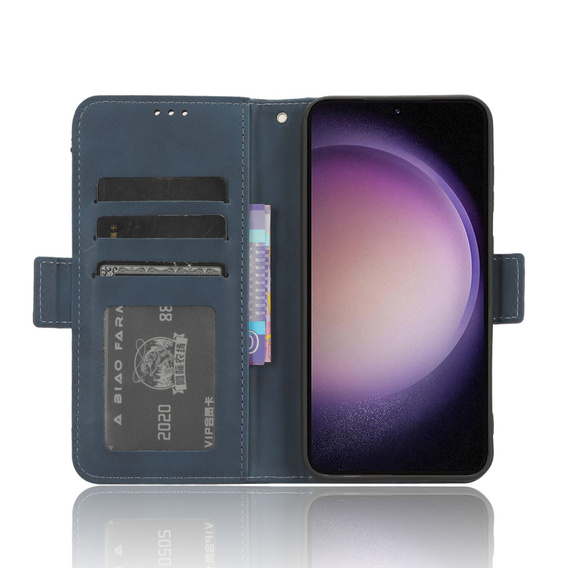 Etui z klapką do Samsung Galaxy S23 FE, Card Slot, niebieskie
