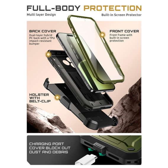 Etui Supcase do iPhone 17 Pro Max, Unicorn Beetle Pro, Guldan