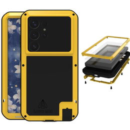 Etui Love Mei do Samsung Galaxy S25 Ultra, pancerne ze szkłem, żółte