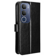 Etui z klapką do Vivo Y19s, Crazy Horse Wallet, czarne