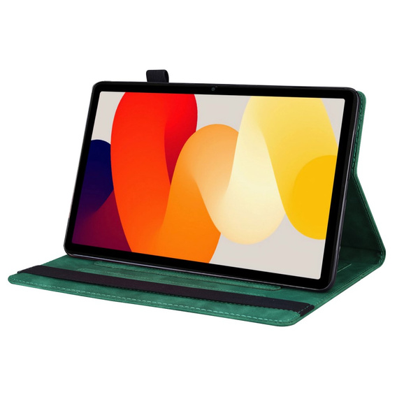 Etui z klapką i kieszonkami na karty do Xiaomi Redmi Pad 2 - Zielone
