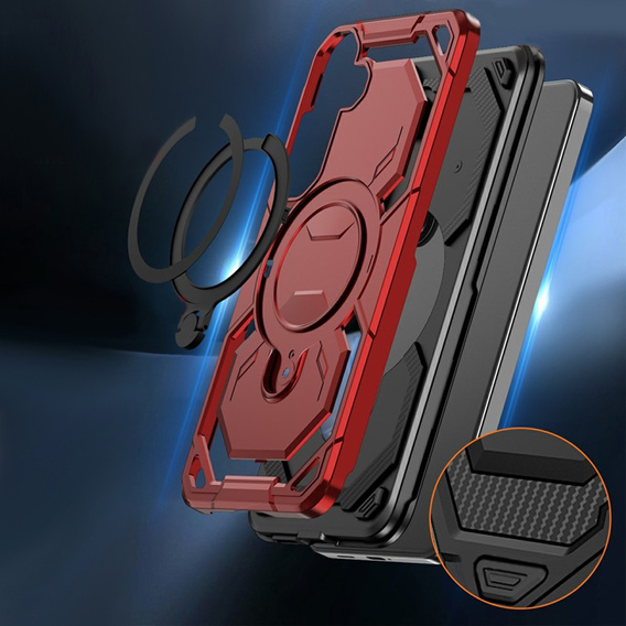 Etui magnetyczne do Samsung Galaxy A57 5G z podstawką, czerwone