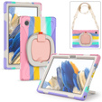 Etui dla dzieci do Samsung Galaxy tab A8 10.5 SM-X200 SM-X205, pancerne z paskiem, wielokolorowe