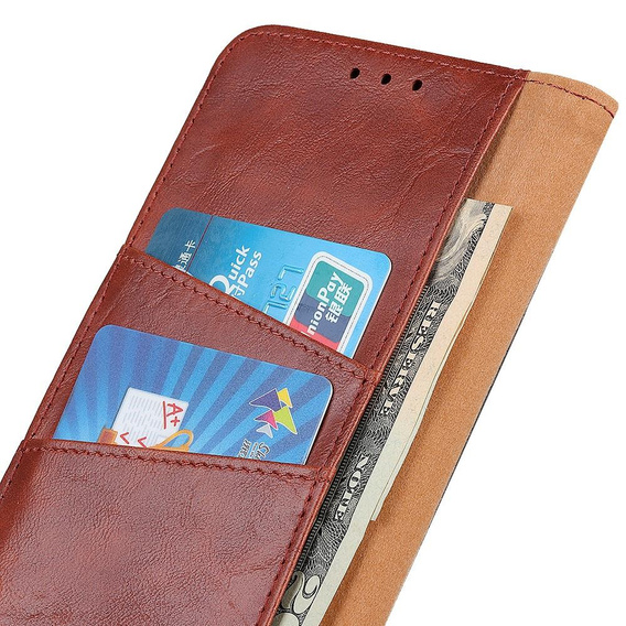 Skórzane Etui Wallet do Samsung Galaxy A50/A50S/A30S, brązowe