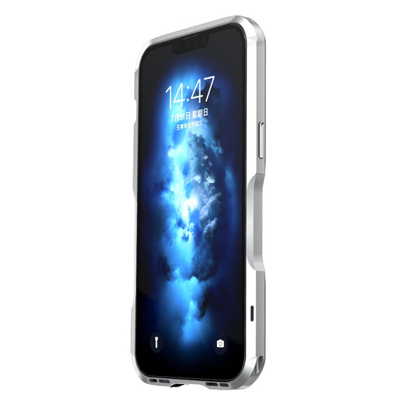 Etui LUPHIE do iPhone 14 Plus, Armor Bumper, srebrne