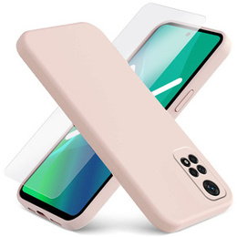 Zestaw Etui Silicone Lite do Xiaomi Redmi Note 11 / 11S, różowe + szkło