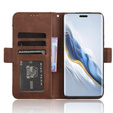 Etui z klapką do Honor Magic 6 Pro 5G, Card Slot, brązowe