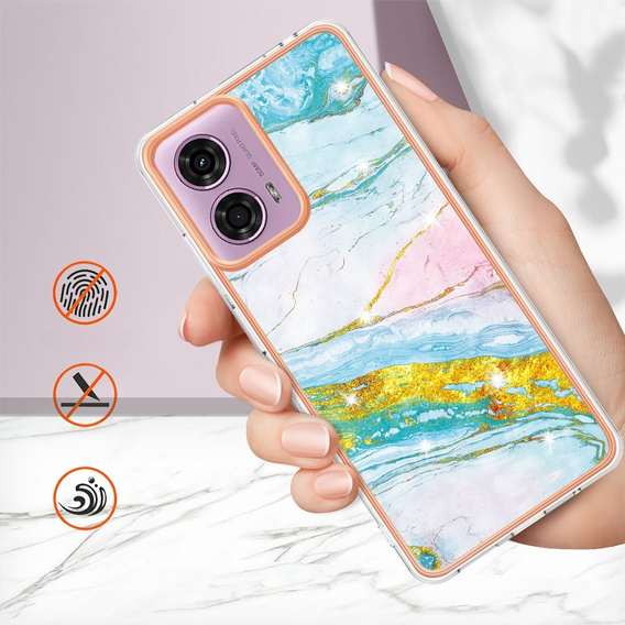 Etui ochronne do Motorola Moto G24 / G24 Power / G04, Marble Slim Case, niebieskie