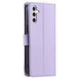 Etui z klapką do Samsung Galaxy S24 FE, Rhombus Crossbody Leather, fioletowe