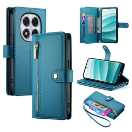 Etui z klapką do Xiaomi Redmi Note 15 Pro Plus 5G, Wallet Zipper Pocket, niebieskie