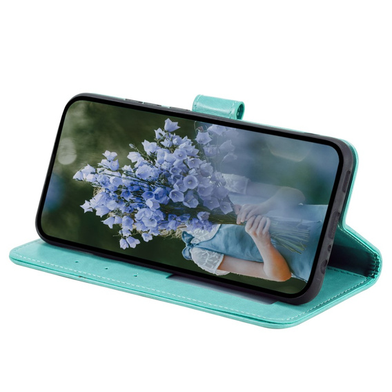 Etui z klapką do Samsung Galaxy A25 5G , Mandala Flower, zielone + szkło 9H 