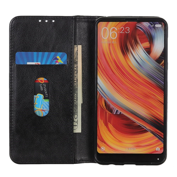 Etui z klapką do Xiaomi Redmi 13, Split Leather, czarne