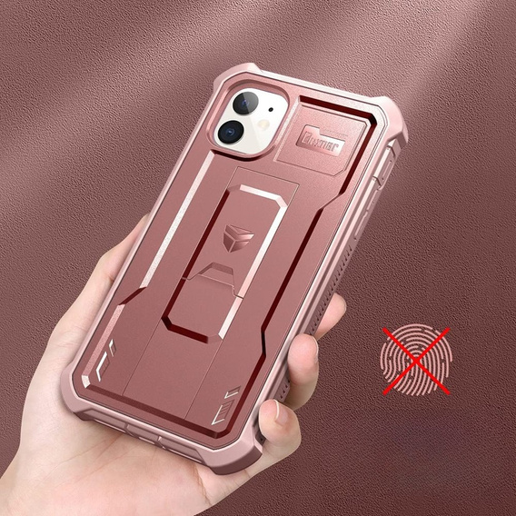 Etui pancerne do iPhone 11, Dexnor Full Body, różowe rose gold