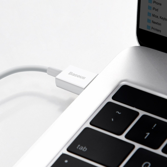 Kabel USB do Lightning Baseus Superior Series, 2.4A, 0.25m - biały