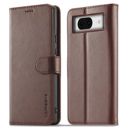 Etui z klapką do Google Pixel 8A, LC.IMEEKE, brązowe