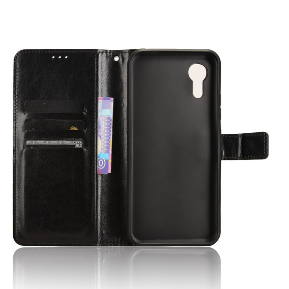Etui z klapką do Samsung Galaxy Xcover 7, Crazy Horse Wallet, czarne