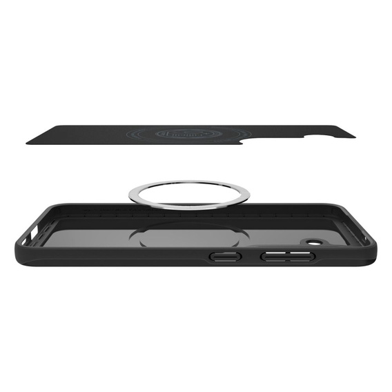 Etui Spigen do Samsung Galaxy S25, Thin Fit Mag, Czarne + Szkło hartowane 9H