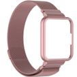 Pasek Bransoleta Milanese z Etui do Xiaomi Redmi Watch 2 Lite, Różowy