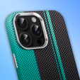 Etui do iPhone 16 Pro Max, Carbon Fiber MagSafe, czarne / niebieskie
